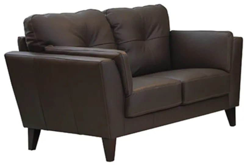 Conjunto Sofá de Couro 2 e 3 lugares Dominic M06 Cor Marrom 492 - ADJ DECOR