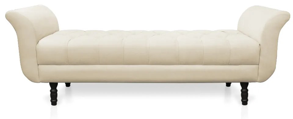 Recamier Olinda Veludo 160 cm Pés Torneados Tabaco - D'Rossi - Bege