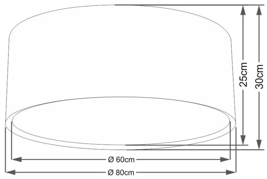 Plafon Duplo Cilíndrico Md-3038 Cúpula em Tecido 80x30cm Branco - Bivolt