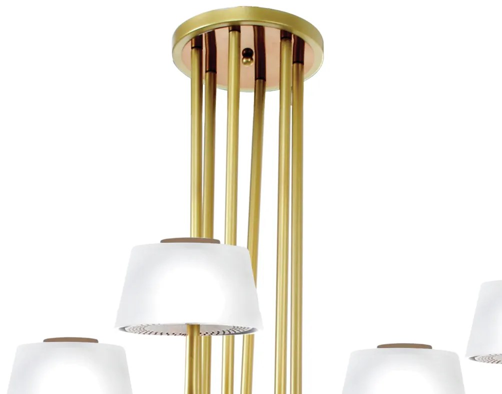 Plafon Mushroom Glass 79X86X82Cm Metal Alumínio E Vidro 12Xg9 - Old Ar... (COBRE FOSCO)