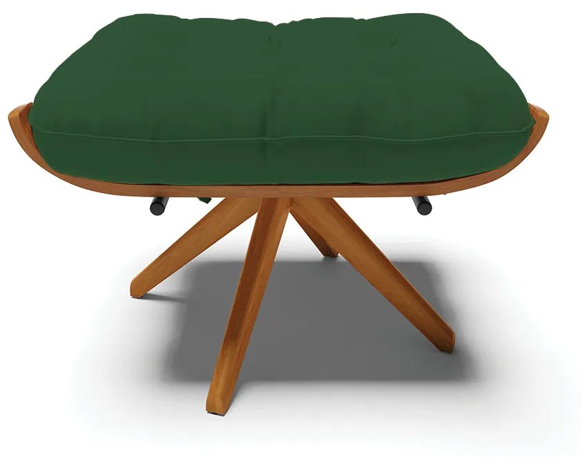 Puff Giratório Costela kit 2 Veludo Base de Madeira MA30 M11 - D'Rossi - Verde