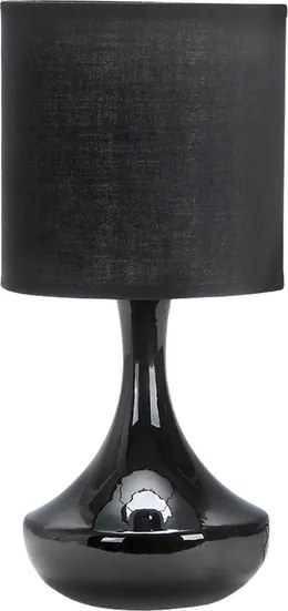 Abajur Cerâmica Tecido Preto Ø15cm