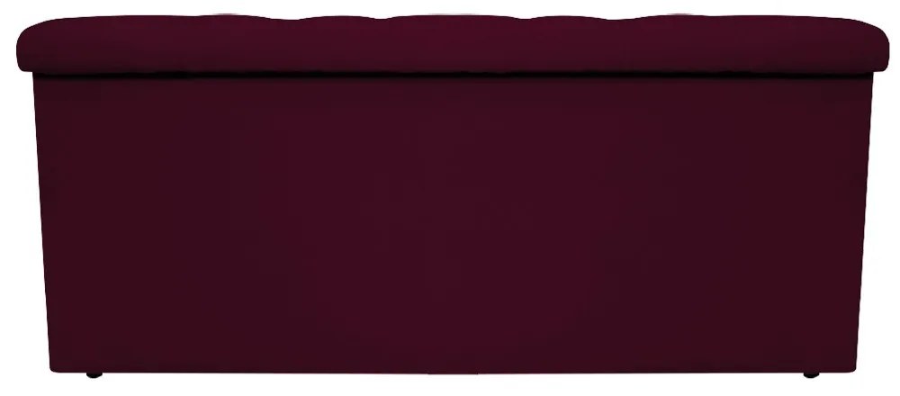 Recamier Baú Estofada Mel 90 cm Solteiro Com Capitonê  Suede Bordô - ADJ Decor