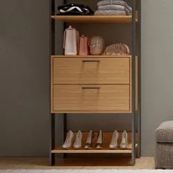 Guarda Roupa Closet Industrial 2 Gavetas 4 Prateleiras TW401 Freijó/Pr