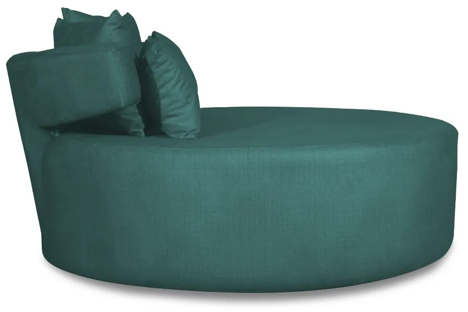 Sofá Chaise Eva Redondo 02 Lugares Suede Azul Tiffany