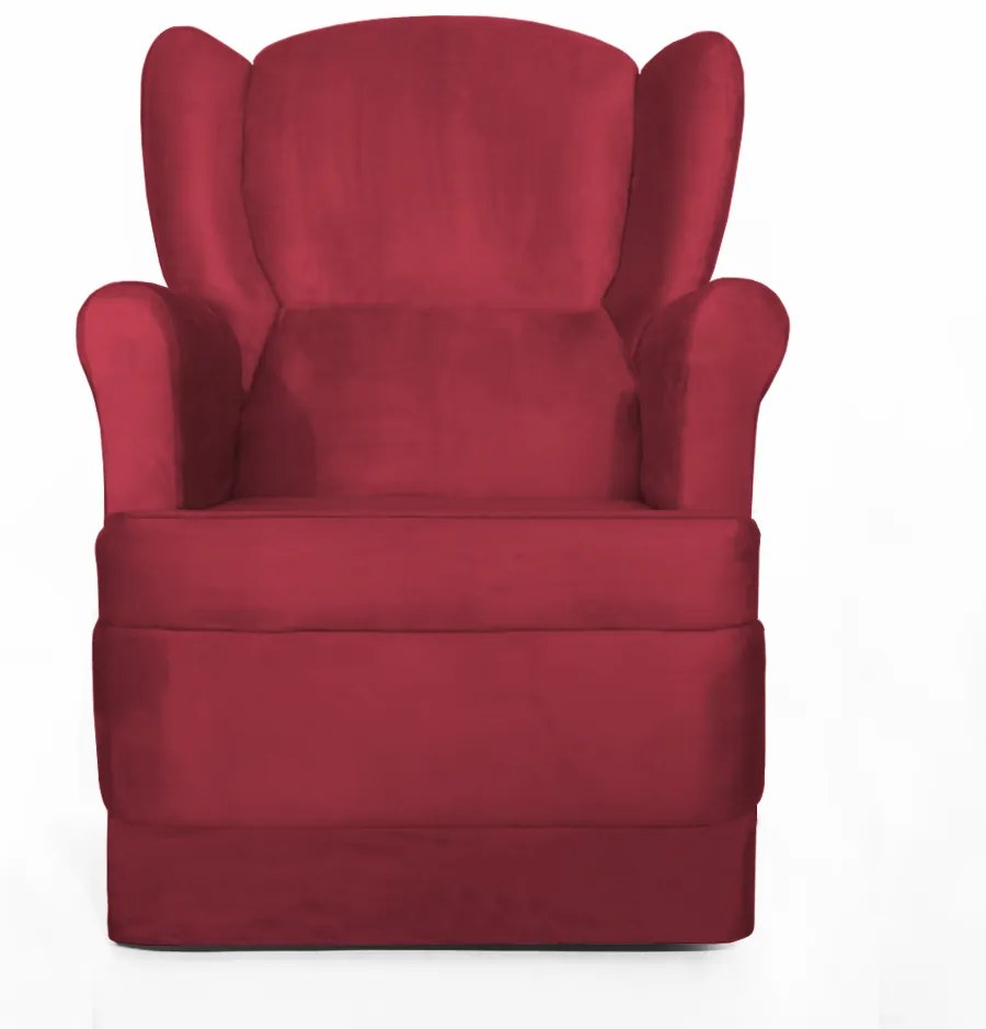 Poltrona Ana de Amamentação com Balanço Suede Vermelho