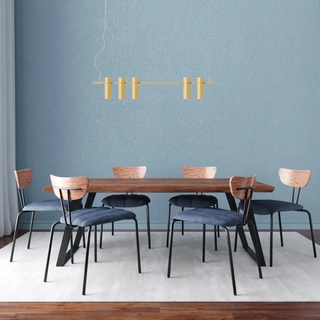 Pendente Retângular 100X5,5X20,8Cm Tubo Transpasse Assimétrico Alumíni... (CHAMPANHE)