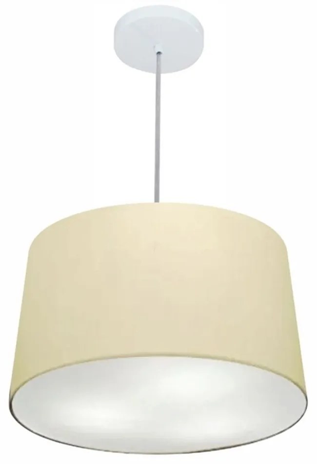 Lustre Pendente Cone Md-4156 Cúpula em Tecido 30/45x40cm Algodão Crú - Bivolt