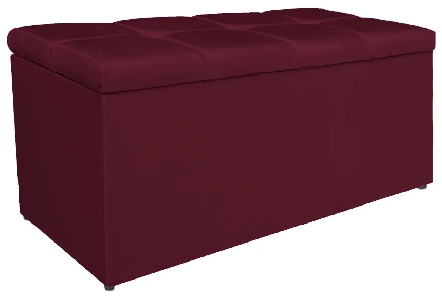Calçadeira Estofada Manchester 90 cm Solteiro Suede Bordô - ADJ Decor