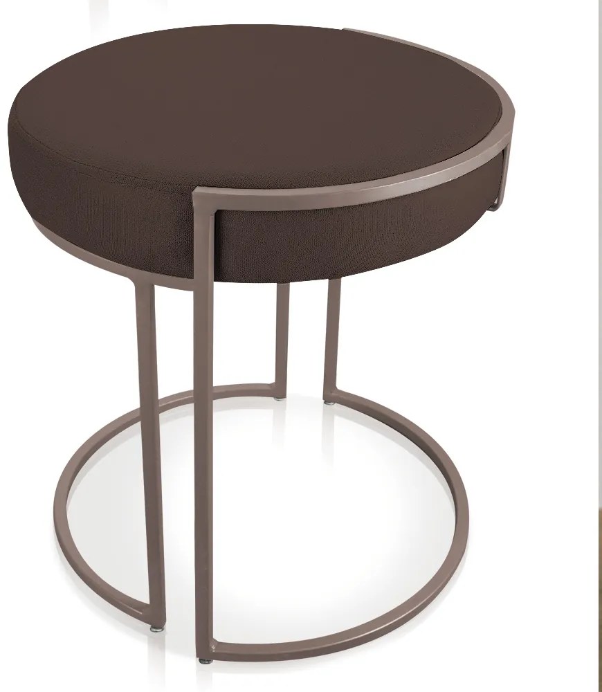 Kit 04 Puffs Love Suede Base Industrial Cobre - D'Rossi
 - Marrom