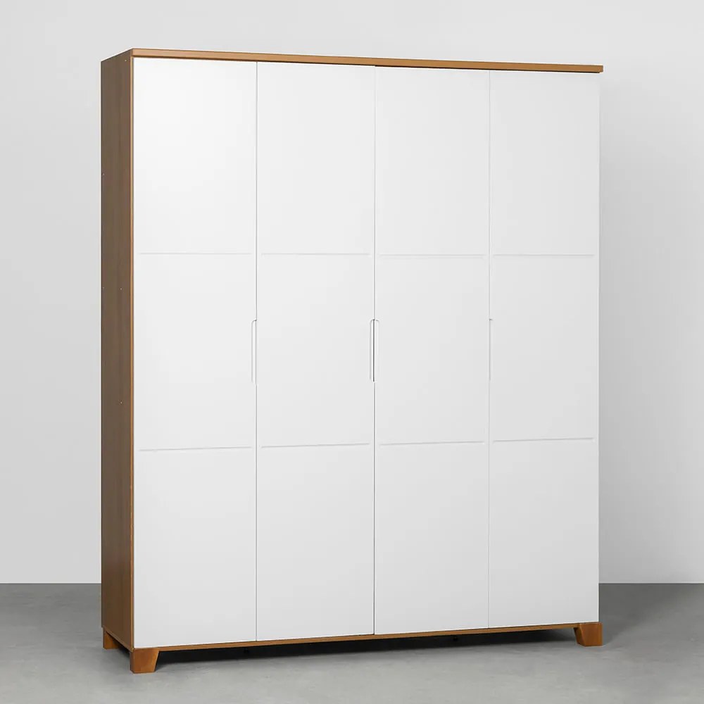 Guarda-Roupa Luna Max 4 Portas - Branco e Savana