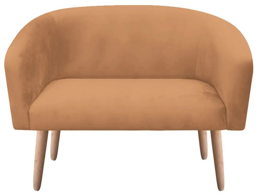 Namoradeira 02 Lugares Stella Suede Caramelo Sisal Pés Palito Natural D'Rossi