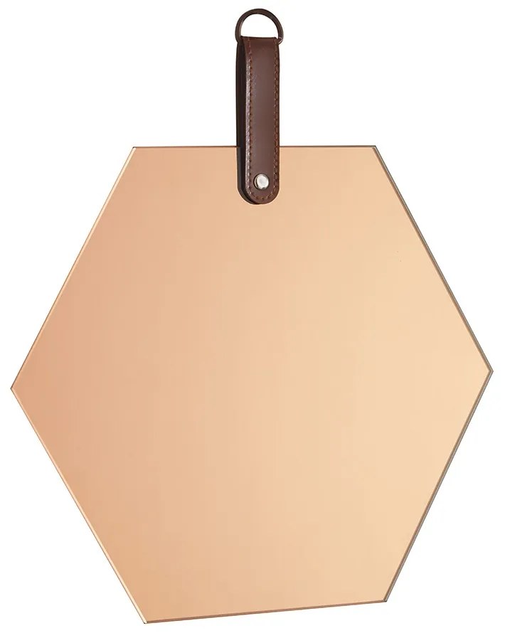 Espelho Hexágono em Vidro Cobre 25x25 cm - D'Rossi