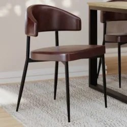 Cadeira de Jantar Estofada Kit 8 Chloe M25 Sintético Café - Mpozenato