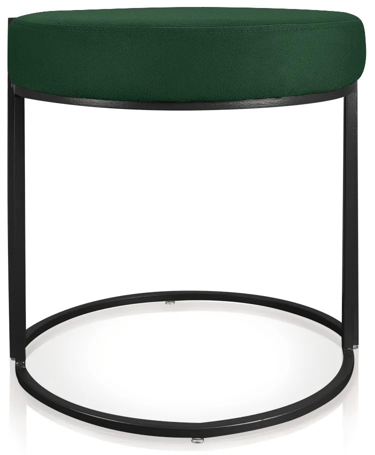 Puff Redondo Base Industrial Preto Love Suede D03 - D'Rossi - Verde
