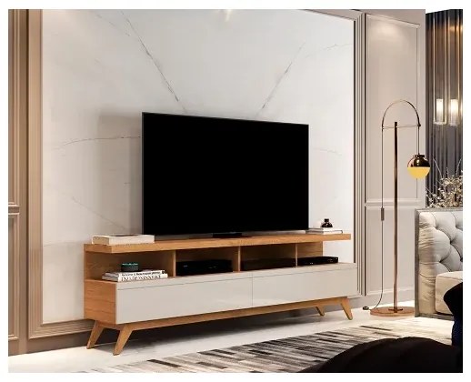 Rack Vivare 1.6 Wood Nature/Off White - Giga Móveis