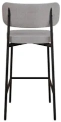 Banqueta Alta Bar Estofada Kit 6 Ella M25 Linho Cinza CL/Café - Mpozen