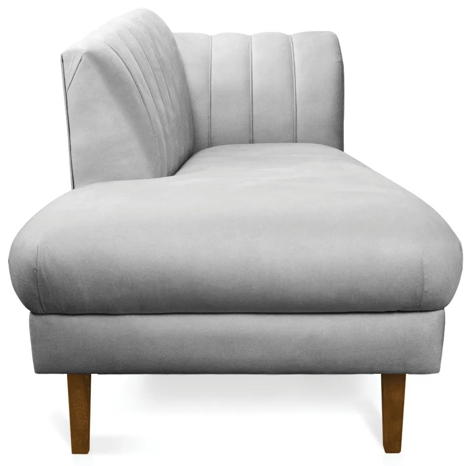 Divã Recife Suede 165 cm Pés Chanfrado Castanho - D'Rossi - Cinza