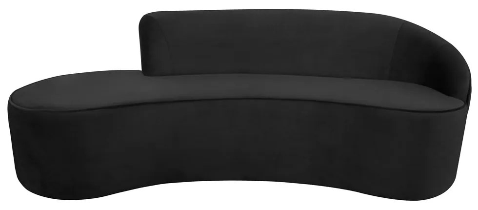 Sofá 3 Lugares Eros D07 Curvo 210cm Braço Direito Veludo Preto - D'Rossi