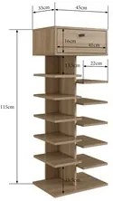 Sapateira Multiuso 1 Gaveta e 10 Prateleiras SP010 Oak - Completa Móve