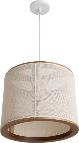 Pendente Em Madeira Castanho Com Palha Sintetica Apollo