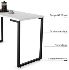 Conjunto Mesa de Cozinha Prattica Industrial 120cm com 2 Banquetas F02