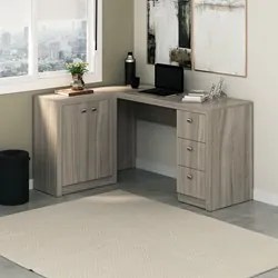 Mesa Para Escritório 2 Portas 3 Gavetas ME4100 Carvalho - Tecno Mobili