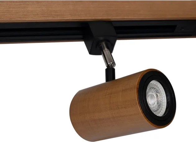 Spot Para Trilho Metal Madeira Castanho 7Cm Point