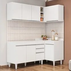 Armário de Cozinha Modulado de Canto Esquerdo 4 Peças CP46 Balcão sem