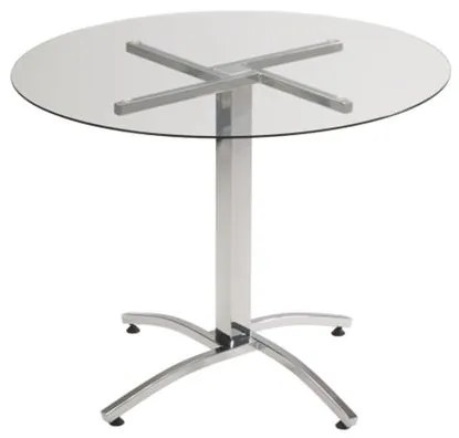 Mesa Dallas com Tampo de Vidro Base Cromada 100cm - 55633 Sun House