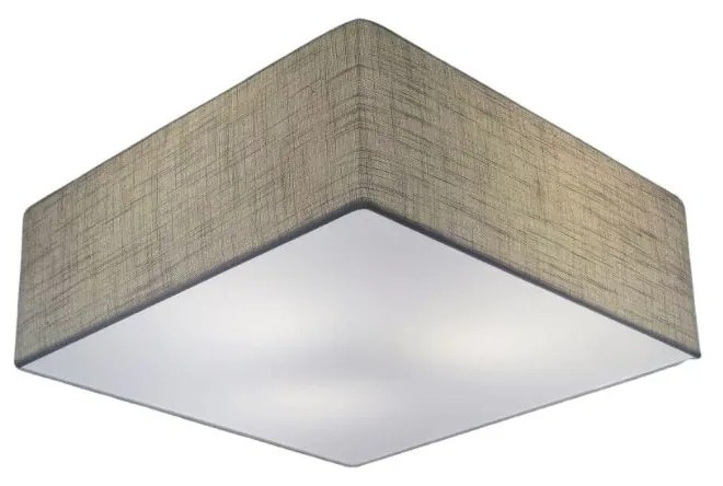 Plafon Quadrado Md-3000 Cúpula em Tecido 25x25cm Rústico Cinza - Bivolt