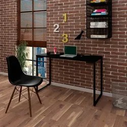 Mesa Escrivaninha Fit 120cm Preto e Cadeira Charles FT1 Preta - Mpozen