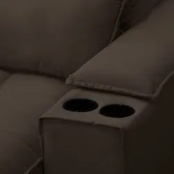 Sofá Retrátil 3 Lugares com Porta Copo 250cm Andes F05 Veludo Marrom E