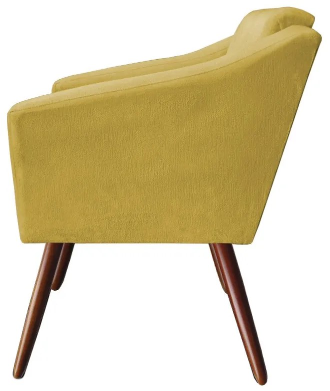 Poltrona San Marino Decorativa Suede Amarelo
