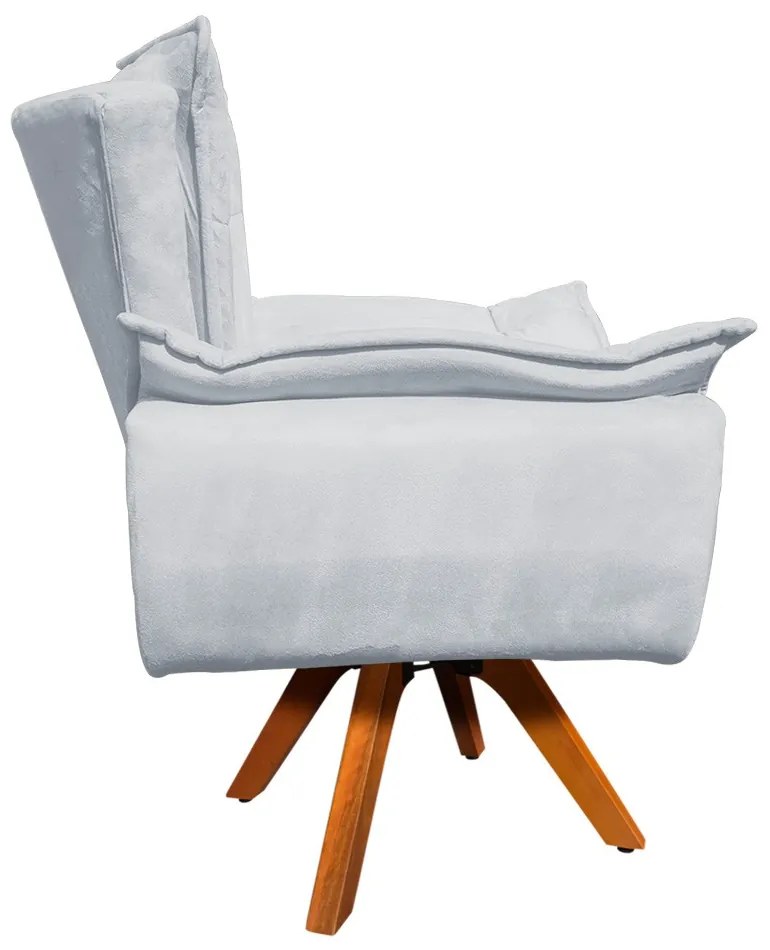 Poltrona Sala de Estar Giratória MM30 Kit 2 Opalla Suede D03 - D'Rossi - Cinza
