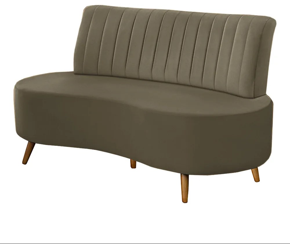 Sofá Decorativo 1,35M 2 Lugares Katara Veludo Capuccino - Gran Belo