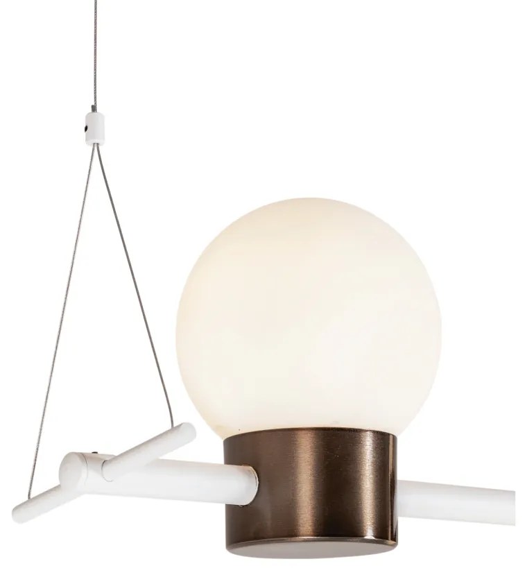Pendente Sonata 23X130X25Cm 6Xg9 Aluminio E Globo Ø12Cm | Usina 16950/... (BT - Branco Texturizado, FOSCO)