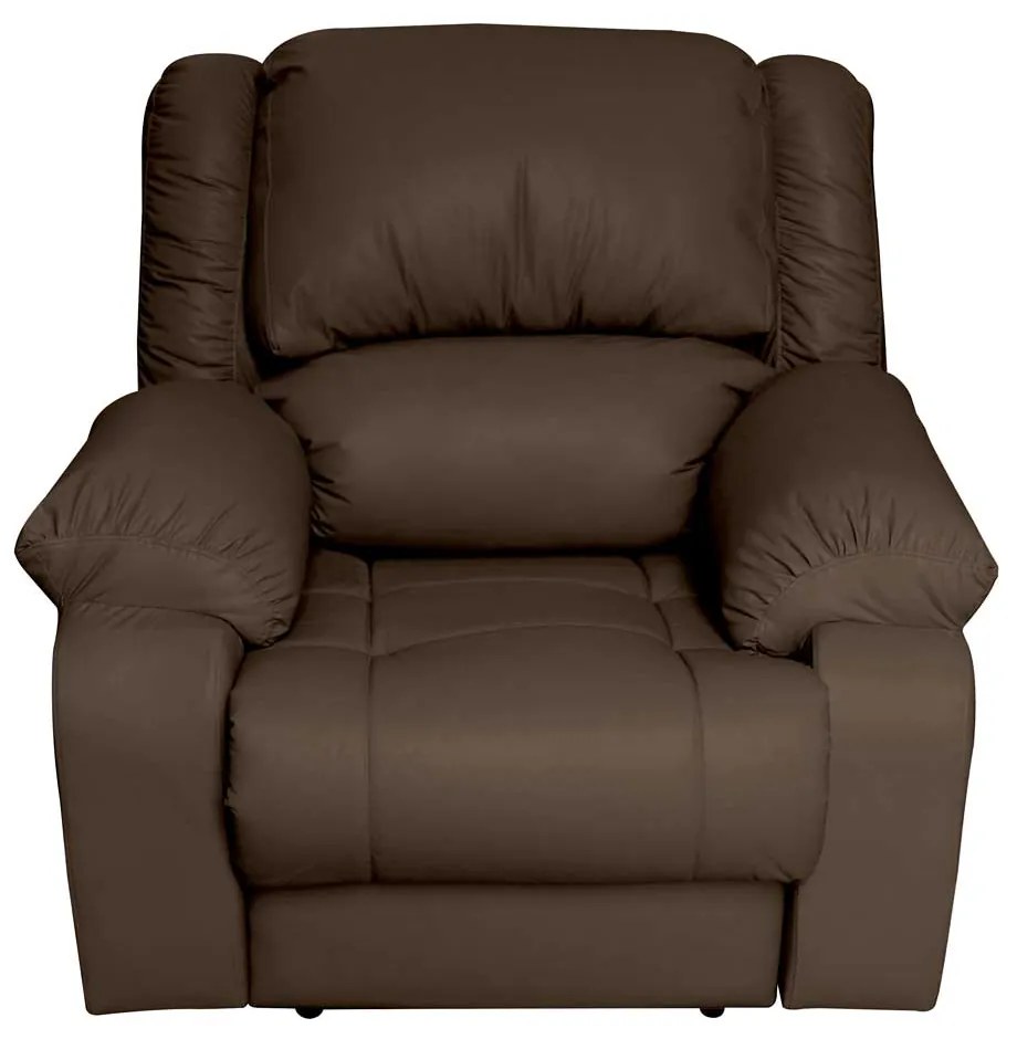 Poltrona do Papai Reclinável Manual Magnum PU Sintético Marrom Fosco G23 - Gran Belo