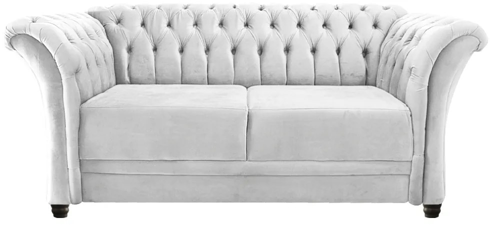 Namoradeira Chesterfield Sofia Suede Branco - ADJ Decor