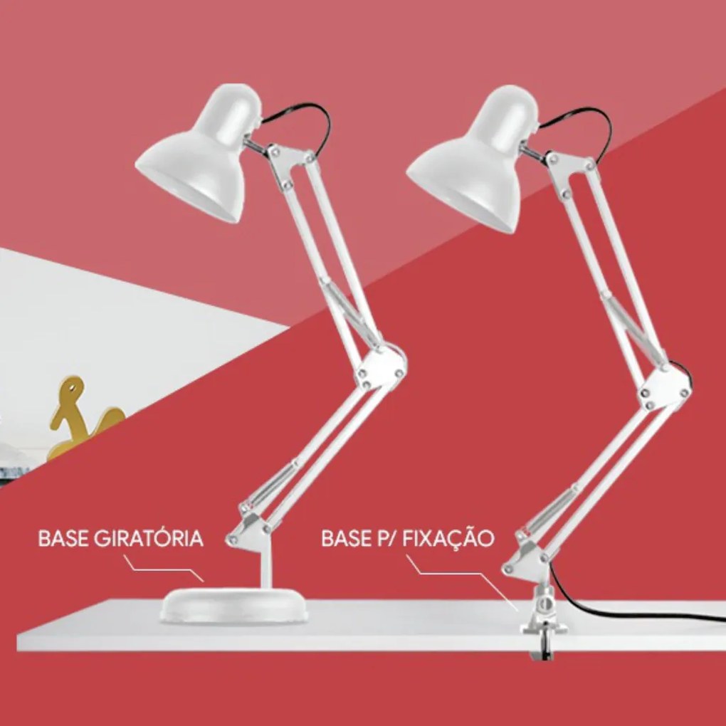 Luminaria Classic Ø15X50X13Cm 1 X E27 Aluminio Branco | Opus Hm 37059 (Branco)