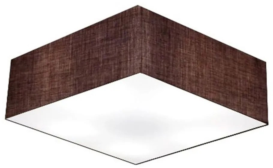 Plafon Quadrado Md-3052 Cúpula em Tecido 15/60x60cm Café - Bivolt