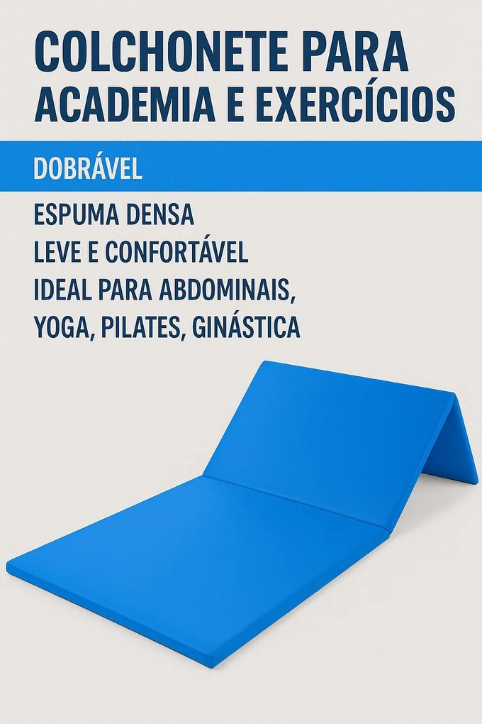 Colchonete Casal Para Visita - Em Napa Azul (Azul)