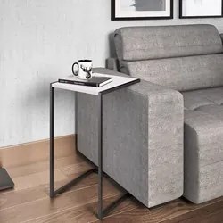 Mesa Lateral De Apoio 27820 Branco/Preto - Artesano