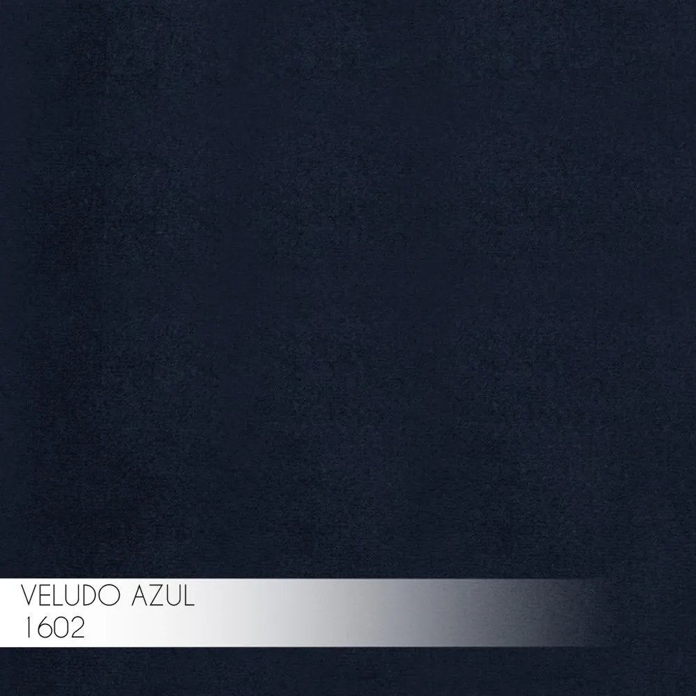 Banqueta Decorativa Rubel Base Gold Veludo Azul G41 - Gran Belo
