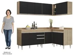 Armário de Cozinha Modulado de Canto 6 Peças CP29 Balcão com Tampo Cas