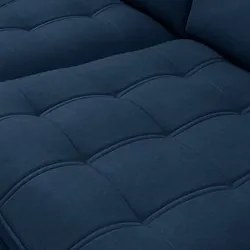 Sofá Retrátil Reclinável 4 Lugares 290cm Damy F05 Veludo Azul - Mpozen