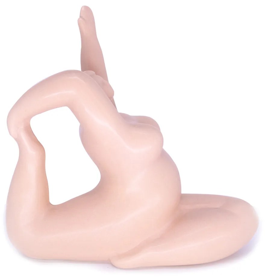 Enfeite Decorativo Yoga Rosa Em Cerâmica Estilo Nórdico 22,3 Cm - D'Rossi
