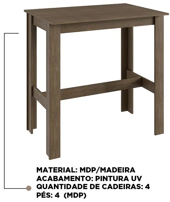 Mesa Bancada De Jantar Cozinha Multiuso Mdp - Ameixa Negra