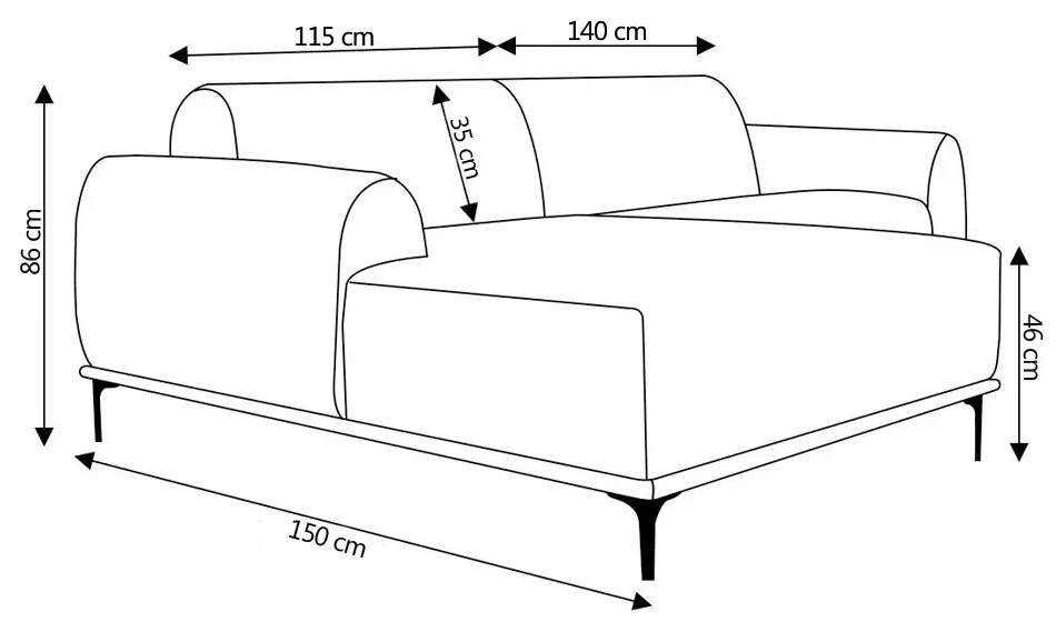 Sofá 4 Lugares Bipartido com Chaise Lado Direito Base de Madeira Euro 255 cm Veludo Vinho G15 - Gran Belo