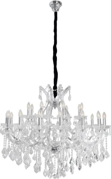 Lustre Cristal K9 Metal Cromado 110Cm Florenca
